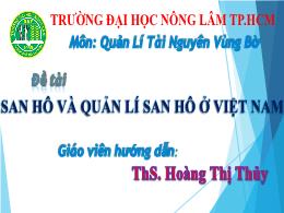 Bài thuyết trình Quản lí tài nguyên vùng bờ - San hô và quản lí san hô ở Việt Nam - Hoàng Thị Kim Phượng