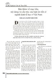 Bàn thêm về mục tiêu, nội dung và cấu trúc của luận án tiến sĩ ngành kinh tế học ở Việt Nam - Nguyễn Thanh Tuyền