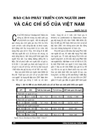 Báo cáo phát triển con người 2009 và các chỉ số của Việt Nam 28 thông tin khoa học thống kê - Nguyễn Thái Hà