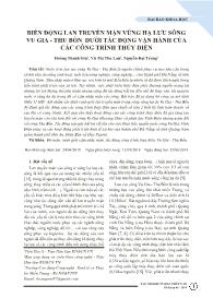 Biến động lan truyền mặn vùng hạ lưu sông Vu Gia - Thu Bồn dưới tác động vận hành của các công trình thủy điện - Hoàng Thanh Sơn