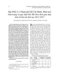 Bụi PM2.5 ở Thành phố Hồ Chí Minh: Phân tích hiện trạng và quy luật biến đổi theo thời gian dựa trên số liệu đo liên tục 2013-2017 - Nguyễn Hữu Huy