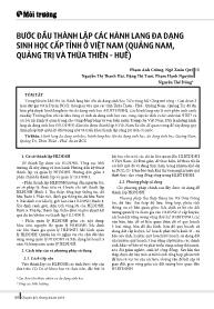 Bước đầu thành lập các hành lang đa dạng sinh học cấp tỉnh ở Việt Nam (Quảng Nam, Quảng Trị và Thừa Thiên - Huế) - Phạm Anh Cường