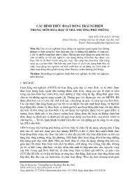 Các hình thức hoạt động trải nghiệm trong môn hóa học ở nhà trường Phổ thông - Nguyễn Thị Thùy Trang