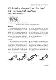 Các hợp chất triterpene được phân lập từ thân cây Guồi đỏ (Willughbeia cochinchinensis) - Lâm Thị Mỹ Linh