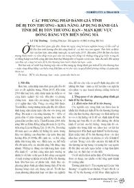 Các phương pháp đánh giá tính dễ bị tổn thương - Khả năng áp dụng đánh giá tính dễ bị tổn thương hạn - mặn khu vực đồng bằng ven biển sông Mã - Lê Thị Thường