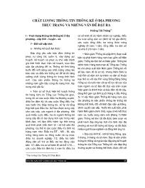 Chất lượng thông tin Thống kê ở địa phương Thực trạng và những vấn đề đặt ra - Hoàng Tất Thắng