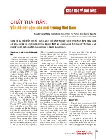 Chất thải rắn: Vấn đề nổi cộm của môi trường Việt Nam - Nguyễn Trung Thắng