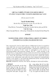 Chế tạo, nghiên cứu khả năng kháng khuẩn của mẫu vải quân phục tẩm dung dịch keo bạc nano - Nguyễn Thị Bích Hường