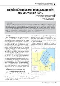 Chỉ số chất lượng môi trường nước biển khu vực vịnh Đà Nẵng - Nguyễn Thị Mai Lựu