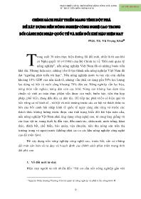 Chính sách phát triển mang tính đột phá để xây dựng nền nông nghiệp công nghệ cao trong bối cảnh hội nhập quốc tế và biến đổi khí hậu hiện nay - Vũ Trọng Khánh