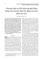 Chương trình cải tiến tính toán phổ động lượng của electron dưới tác dụng của laser phân cực tròn - Phạm Nguyễn Thành Vinh