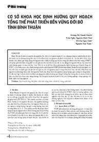 Cơ sở khoa học định hướng quy hoạch tổng thể phát triển bền vững đới bờ tỉnh Bình Thuận - Dương Thị Thanh Xuyến