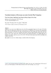 Đặc điểm biến động mực nước trung bình tại vịnh Nha Trang - Trần Văn Chung
