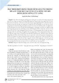 Đặc điểm biến động trầm tích lơ lửng trong mùa lũ năm 2013 tại vùng cửa sông ven bờ đồng bằng sông Cửu Long - Nguyễn Bá Thủy