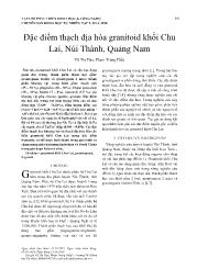 Đặc điểm thạch địa hóa granitoid khối Chu Lai, Núi Thành, Quảng Nam - Vũ Thị Hảo