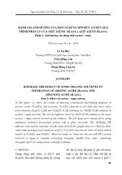 Đánh giá ảnh hưởng của một số dung môi hữu cơ đến quá trình phân ly của axit asenic (H3AsO4), axit asenơ (H3AsO3) - Phần 2: Ảnh hƣởng của dung môi axeton – nước - Lê Tứ Hải