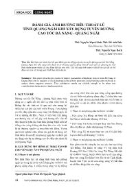 Đánh giá ảnh hưởng tiêu thoát lũ tỉnh quảng ngãi khi xây dựng tuyến đường cao tốc Đà Nẵng - Quảng Ngãi - Nguyễn Mạnh Linh