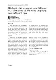 Đánh giá chất lượng ét qua lõi khoan VL1 Vĩnh Long và khả năng ứng dụng ản xuất gạch ngói - Lê Hữu Tu n