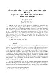 Đánh giá chất lượng nước mặt sông Bàn Thạch đoạn chảy qua phường Phước Hòa, thành phố Tam Kỳ - Hồ Thị Kim Hạnh