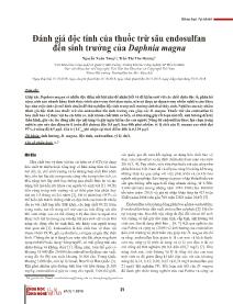 Đánh giá độc tính của thuốc trừ sâu endosulfan đến sinh trưởng của Daphnia magna - Nguyễn Xuân Tòng