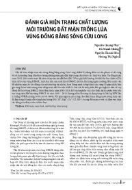 Đánh giá hiện trạng chất lượng môi trường đất mặn trồng lúa vùng đồng bằng sông Cửu Long - Nguyễn Quang Huy