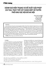 Đánh giá hiện trạng và đề xuất giải pháp cải tạo, thay thế cây xanh một số tuyến phố khu vực nội đô Hà Nội - Phạm Thị Thu Hà