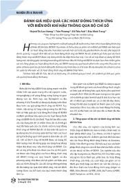 Đánh giá hiệu quả các hoạt động thích ứng với biến đổi khí hậu thông qua bộ chỉ số - Huỳnh Thị Lan Hương