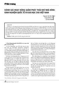 Đánh giá hoạt động giảm phát thải khí nhà kính: Kinh nghiệm quốc tế và bài học cho Việt Nam - Nguyễn Thị Thu Hà