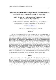 Đánh giá hoạt tính đối kháng vi khuẩn của phức hệ nanochitosan - Tinh dầu nghệ và nano bạc - Nguyễn Thị Kim Cúc