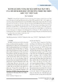 Đánh giá khả năng dự báo khí hậu hạn mùa của mô hình RSM đối với trường nhiệt độ trên khu vực Việt Nam - Mai Văn Khiêm