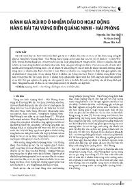 Đánh giá rủi ro ô nhiễm dầu do hoạt động hàng hải tại vùng biển Quảng Ninh - Hải Phòng - Nguyễn Thị Thu Hà