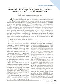 Đánh giá tác động của biến đổi khí hậu lên dòng chảy lưu vực sông Đồng Nai - Lê Ngọc Anh