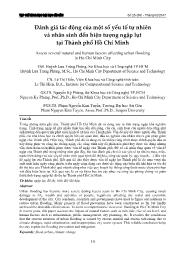 Đánh giá tác động của một số yếu tố tự nhiên và nhân sinh đến hiện tượng ngập lụt tại Thành phố Hồ Chí Minh - Huỳnh Lưu Trùng Phùng