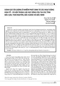 Đánh giá tải lượng ô nhiễm phát sinh từ các hoạt động kinh tế - Xã hội trong lưu vực sông Cầu tại các tỉnh Bắc Cạn, Thái Nguyên, Bắc Giang và Bắc Ninh - Phạm Thị Thu Hà