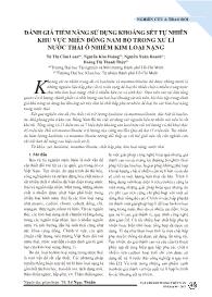 Đánh giá tiềm năng sử dụng khoáng sét tự nhiên khu vực miền đông nam bộ trong xử lí nước thải ô nhiễm kim loại nặng - Từ Thị Cẩm Loan