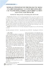 Đánh giá tính dễ bị tổn thương do tác động của biến đổi khí hậu và nước biển dâng đến các ngành nông nghiệp, lâm nghiệp và thủy sản vùng Nam Trung Bộ - Mai Kim Liên