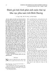 Đánh giá tình hình phát sinh nước thải tại khu vực phía nam tỉnh Bình Dương - Lê Ngọc Tuấn