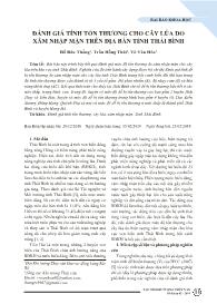 Đánh giá tính tổn thương cho cây lúa do xâm nhập mặn trên địa bàn tỉnh Thái Bình - Đỗ Đức Thắng