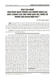 Đào tạo nghề giải pháp quan trọng tạo nguồn nhân lực chất lượng cao cho vùng dân tộc thiểu số trong giai đoạn hiện nay - Vũ Thị Thanh Minh