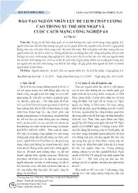 Đào tạo nguồn nhân lực du lịch chất lượng cao trong xu thế hội nhập và cuộc cách mạng công nghiệp 4.0 - Lê Thị Lệ