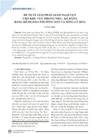 Đề xuất giải pháp giảm ngập lụt cho khu vực Phong Nha - Kẻ Bàng bằng kênh đào nối sông Son và sông Lý Hòa - Lê Văn Nghị