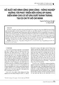 Đề xuất mô hình cộng sinh công - Nông nghiệp hướng tới phát triển bền vững áp dụng điển hình cho cơ sở sản xuất bánh tráng tại Củ Chi TP.Hồ Chí Minh - Nguyễn Thị Phương Thảo