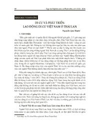Di cư và phát triển: Lao động di cư Việt Nam ở Thái Lan - Nguyễn Quý Hạnh