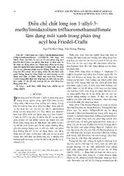 Điều chế chất lỏng ion 1-Allyl-3- methylimidazolium trifluoromethansulfonate làm dung môi xanh trong phản ứng acyl hóa Friedel-Crafts - Ngô Thị Kim Dung