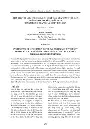 Điều chế vật liệu nano n-ZnO có hoạt tính quang xúc tác cao dưới nguồn ánh sáng nhìn thấy bằng phương pháp xử lý nhiệt đơn giản - Nguyễn Văn Hưng