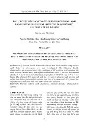 Điều chế vật liệu nano TiO2 từ quặng ilmenit bình định bằng phương pháp sunfat nhằm ứng dụng phân hủy các chất hữu cơ ô nhiễm - Nguyễn Thị Diệu Cẩm