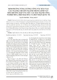 Định hướng tăng cường công tác đào tạo các ngành, chuyên ngành trong lĩnh vực môi trường đáp ứng yêu cầu đẩy mạnh công nghiệp hóa, hiện đại hóa và hội nhập quốc tế - Nguyễn Mạnh Khải