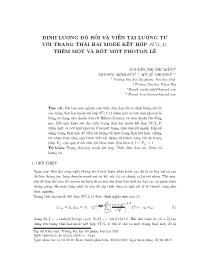 Định lượng độ rối và viễn tải lượng tử với trạng thái hai Mode kết hợp SU (1,1) thêm một và bớt một Photon lẻ - Nguyễn Thị Thu Hằng