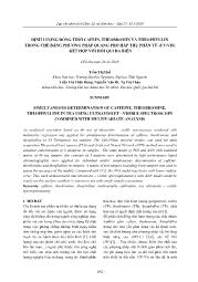 Định lượng đồng thời cafein, theobromin và theophyllin trong chè bằng phương pháp quang phổ hấp thụ phân tử (Uv/Vis) kết hợp với hồi qui đa biến - Trần Thị Huế