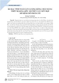 Đo đạc tính toán lưu lượng dòng chảy bằng thiết bị sóng siêu âm thủy lực kết hợp mô hình mô phỏng số - Dương Văn Khánh